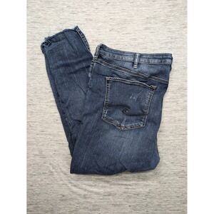 Silver Jeans Robson Womens Skinny Dark Wash 5 Pocket Plus Size‎ 22 Raw Hem